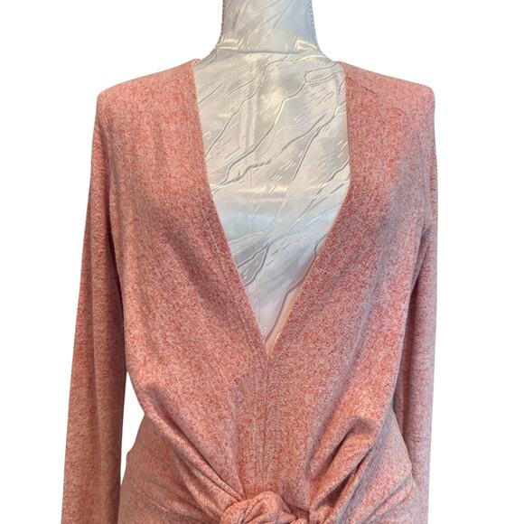 Free People Burnt Orange Knit Tie Front Sweater Dress Sz S Minimalist Indie Fall - Picture 5 of 16